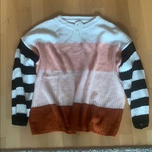 NWT Color blocked striped sweater